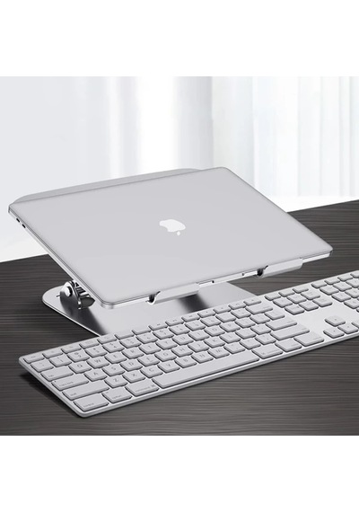 Ally T602 Ayarlanabilir Katlanır Isı Havalandırmalı Alüminyum Laptop Standı- 5775 Renk: Gümüş