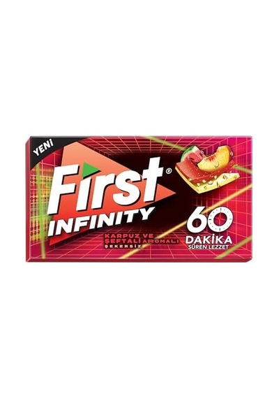 First Infinity 60 Dk Şeftali Karpuz Aromalı Şekersiz Sakız 27 Gr