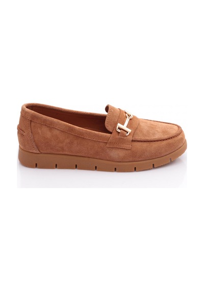Dgn 5604-6 Kadin Loafer Ayakkabi Taba Süet