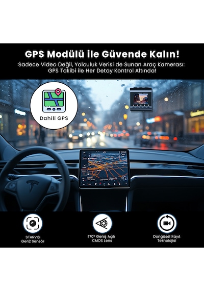 Sjcam M60 Gps 4k Hdr Sony Sensör Cmos Lens Araç Kamerası Siyah