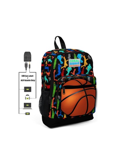 Coral High Kids Dört Gözlü Erkek Çocuk İlkokul Çantası - Basketbo