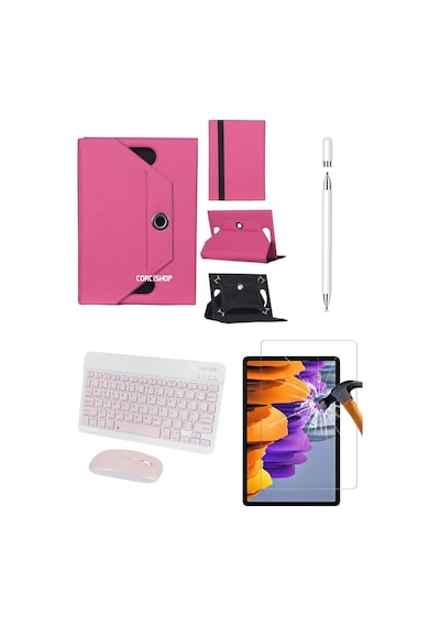 Doogee U10 Uyumlu Kılıf Uyumlu 4in1 Set Klavye Mouse Kılıf Kalem Ekran Koruyucu