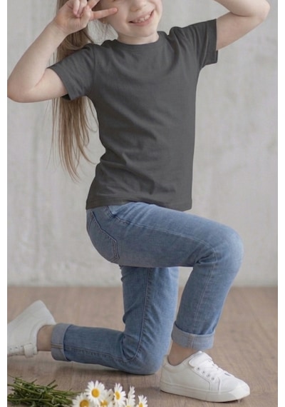 Kiagu Antrasit Kısa Kol Basic T-shirt- Terletmeyen Esnek Kumaş Pamuklu Mevsimlik Antrasit Kısakol Kız Çocuk Tsort Antrasit Kiagu Antrasit Kısa Kol Basic T-shirt- Terletmeyen Esnek Kumaş Pamuklu Mevsimlik Antrasit Kısakol Kız Çocuk Tsort Antrasit