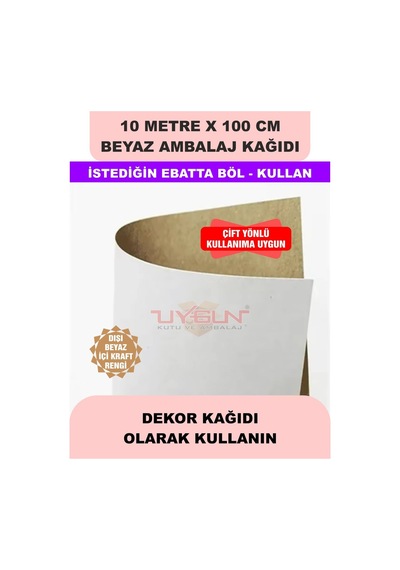 100 Cm X 10 Metre Bobin Beyaz Ambalaj Kağıdı Çift Yönlü, Ev Eşyası, Çeyiz, Hediye, Ürün Paketleme