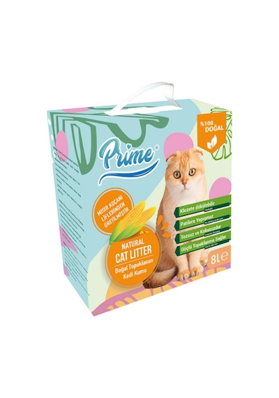 Prime Bitkisel Kokusuz Topaklaşan Kedi Kumu 8 L