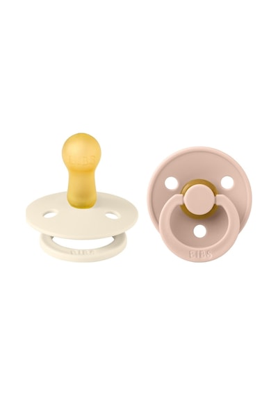 Bibs Colour 2'li Kauçuk Emzik I Ivory & Blush I 6+ Ay Şeffaf