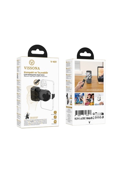 Vissona Goshot Trio Kumandalı Uzaktan Selfie Kiti Bluetooth Telefon Tutucu Çok Fonksiyonlu Çekim Aparatı