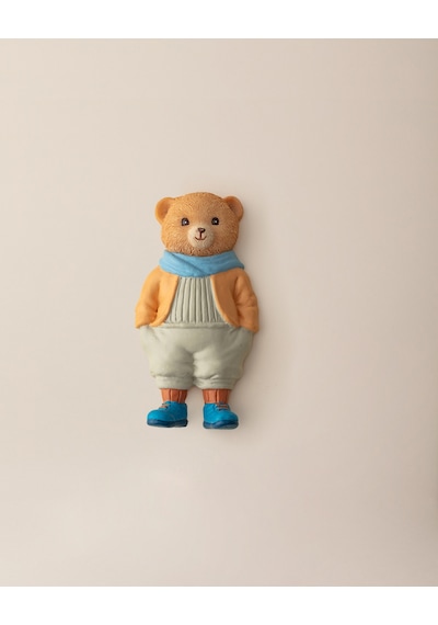 Madame Coco Paddington Bear Magnet - Somon/mavi - 4x8 Cm 8684427186992 Çok Renkli