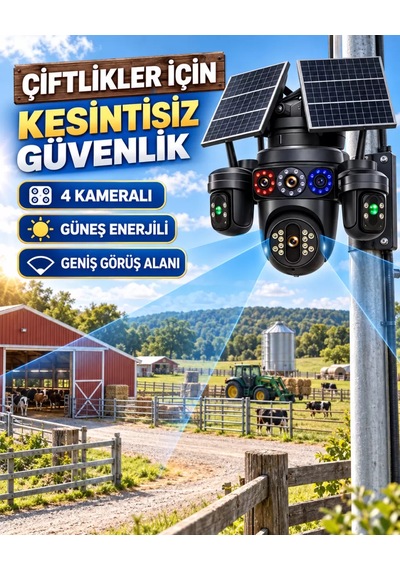 Esvision 7020 Kameralı 4g Çift Solar Panel Gece Görüş 12ay X 5gb İnternet Akıllı Kamera