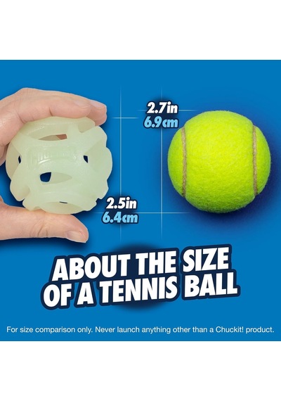 Chuckit Air Glow Getirme Topu Köpek Oyuncağı, Orta 2,5 İnç , 1 Adet, Irklar İçin 20-60 Lb