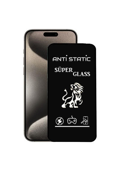 Apple iPhone 15 Pro Max Uyumlu Anti Static Toz Tutmaz Çerçeveli Ekran Koruyucu