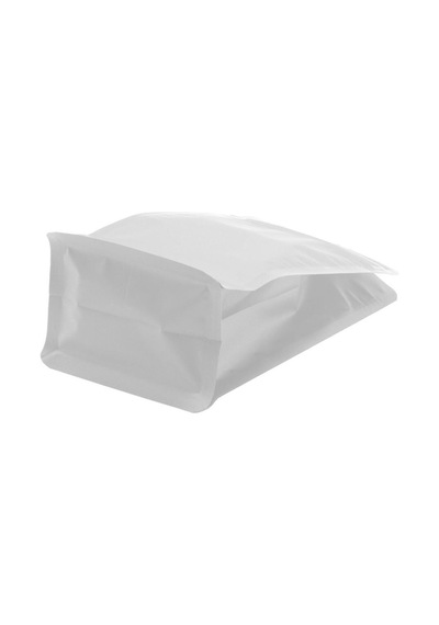 Flat Bottom Düz Tabanlı Mat Beyaz Kilitli Ambalaj 14 X 33 + 5 Cm - 250 Gr. - 50 Adet