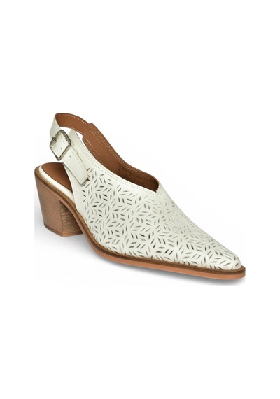 Fox Shoes Y654300403 Beyaz Hakiki Deri Süet Klın Topuklu Kadın Ayakkabı Beyaz
