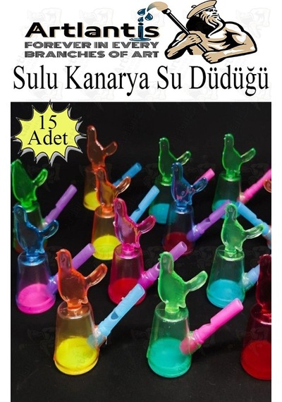 Sulu Kanarya Su Düdüğü 15 Adet Sulu Bülbül Kuş Sesi Çıkaran Düdük Oyuncak Karne Sınıf Çocuk Hediyesi