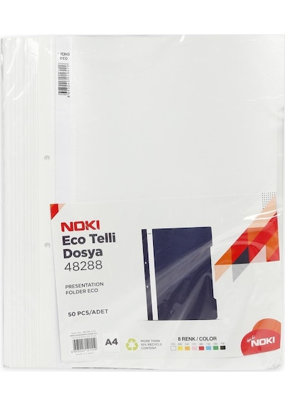 Noki Telli Dosya Eco 4828 Beyaz 50 Adet