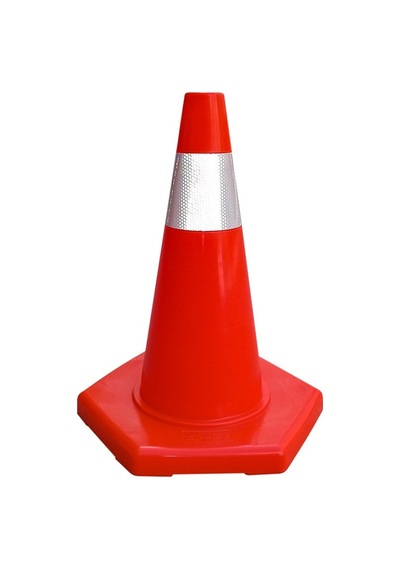 İleri Trafik PVC Trafik Konisi 50 CM Tek Reflektifli Trafik Dubası - 3187