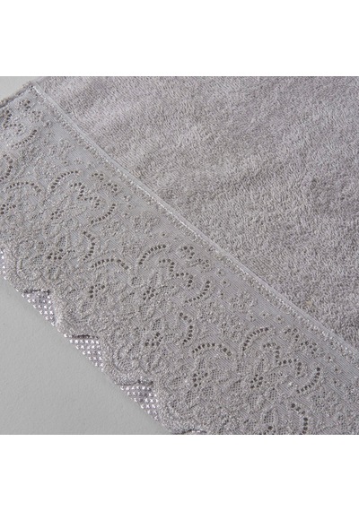Linens Lace Pamuk 50x80 cm Yüz Havlusu Gri