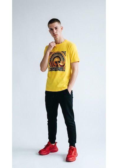 Hoxie Unisex Basic İspanya Dijital Baskılı Tişört Sari