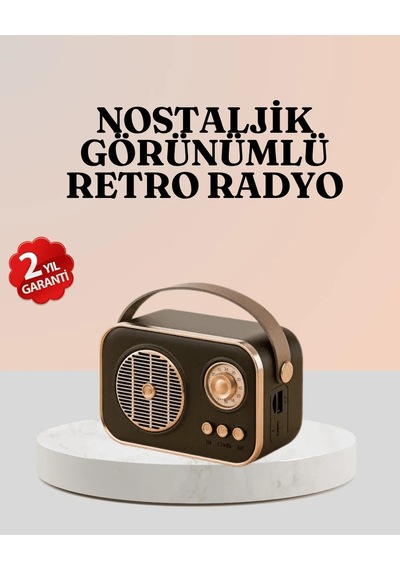 Ers Bluetooth Lu Retro Radyo Fm Destekli Nostaljik Hoparlör