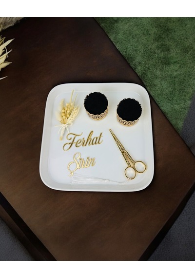 Timeless Love Söz Nişan Tepsisi Ve Porselen Kahve Damat Tepsisi