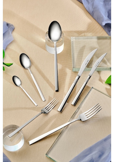 Karaca  Elegance Nil V2 Platin 12 Kişilik 84 Parça Çatal Kaşık Bıçak Takımı