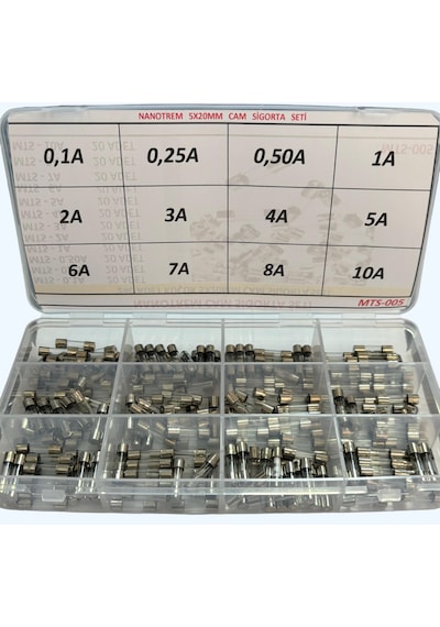 Cam Sigorta 5x20 240 Adet 12 Çeşit