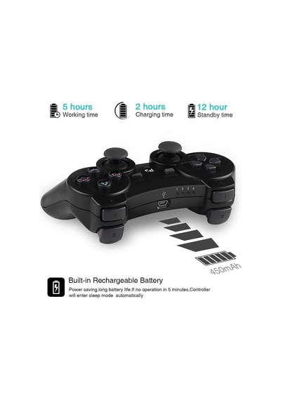Ps3 Doubleshock Siyah Bluetooth Wireless Controller Oyun Kolu Ps3