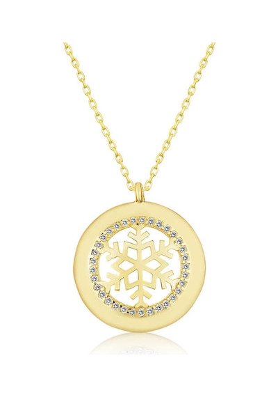 Gümüş Gold Kar Tanesi Bayan Kolye Sl3771 Gümüş