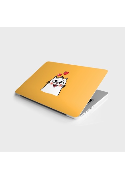 Laptop Sticker Bilgisayar Notebook Pc Kaplama Etiketi Kedi Şaşkın