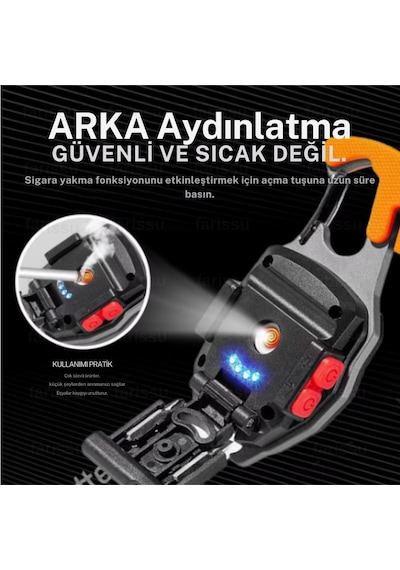 Farissu A Kalite Çok Foksiyonlu Çaklmaklı Fener Siyah