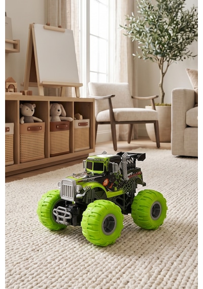 Şarjlı 2.4g Işıklı Buharlı Off-road Kamyon Yeşil Rq3049
