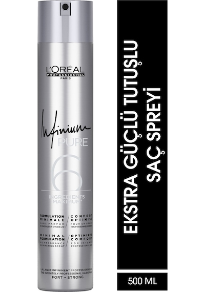L'Oréal Professionnel İnfinium Pure Ekstra Güçlü Tutuş Saç Spreyi 500 ML