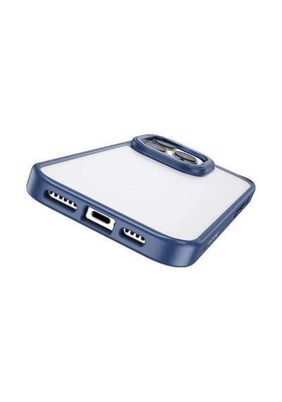 Hoco Apple iPhone Uyumlu 14 Pro Golden Shield Frosted Silikon Telefon Kılıfı- 5775 Lacivert