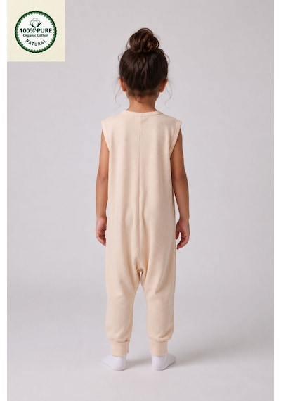 Cantoy İnterlok Geniş Askılı Bebek Çocuk Uyku Tulumu1.0 Tog %100 Pamuk Natural Bej