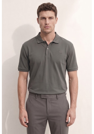 D'S Damat Ds Damat Regular Fit Füme %100 Pamuklu Uzun Ömürlü Kıvrılmaz Polo Yaka Nakışlı T-shirt 4hc14ort51000 F01