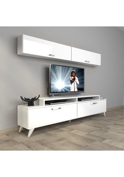 Decoraktiv Ekoflex 5 Slm Retro Tv Ünitesi Tv Sehpası Beyaz