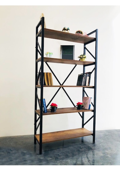 Metingüneşmobilya Güneş Metal Dekoratif Ahşap Kitaplık 90X180 Cm Metingüneşmobilya Güneş Metal Dekoratif Ahşap Kitaplık 90X180 Cm