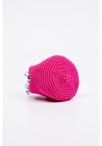 Fabric Craft Bag Bozuk Para Cüzdanı Merserize Pamuk Klipsli Örgü Pembe
