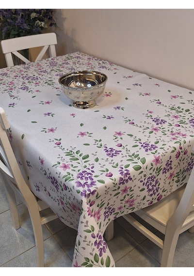 Elyaflı Pvc Muşamba - Desenli Silinebilir Masa Örtüsü Bej Fnt1233 140 X 240