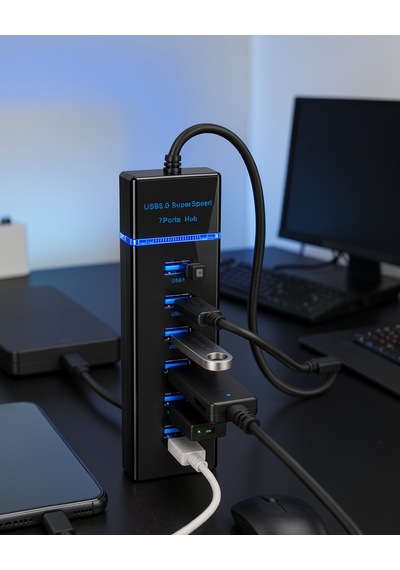 7 Port Usb 3.0 Hub 5gbps Süper Hızlı Uczzokm307-1