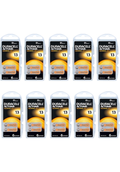 Duracell 13 Numara Işitme Cihazı Pili 10 x 6'lı