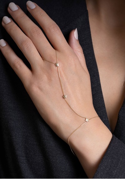 14 Ayar Altın Mini Yıldızlı Şahmeran 1 Mm Sarı