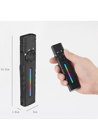 İdragon T61s Çok Fonksiyonlu Mıknatıslı Uv Ve Yeşil Lazerli Edc El Feneri - 2000 Lümen, Rgb Işıklı, Type-c Şarjlı Taktiksel Kamp Feneri Çok Renkli