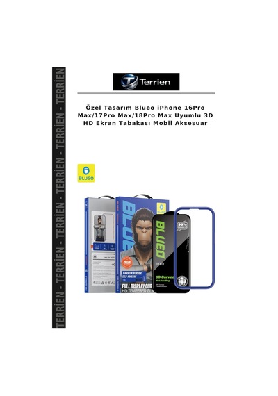 Özel Tasarım Blueo İphone 16pro Max/17pro Max/18pro Max Uyumlu 3d Hd Ekran Tabakası Mobil Aksesuar
