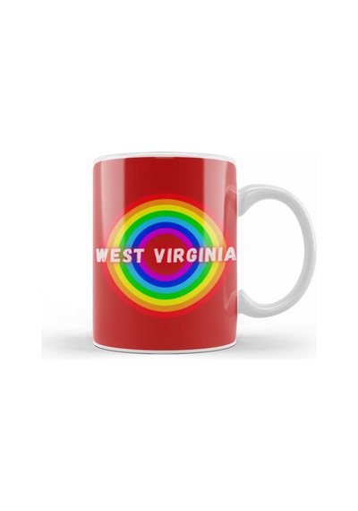 West Virginia Vintage Retro Rainbow Style Kupa Bardak Porselen Karışık