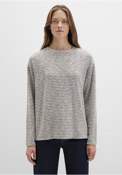 Mavi - Bisiklet Yaka Çizgili T-shirt 1613600-91236 Gri
