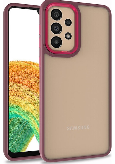 Zore Galaxy Uyumlu A33 5g Kılıf Msra Flora Kapak - Kırmızı Kırmızı