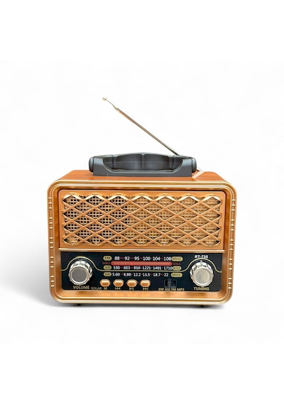 Rt-735a Nostaljik Trend Radyo,güneş Panelli Eskitme Radyo Bluetooth Özellikli