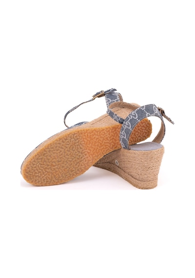 Star Tombis Gerçek Elişi Topuğu Açık Bilekten Bantlı Dolgu Topuk Keten Hasır Espadril Handmade Çok Renk Çok Renkli