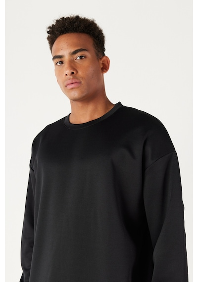 AC&Co / Altınyıldız Classics Erkek Siyah Oversize Fit Bol Kesim Bisiklet Yaka Düz Sweatshirt 4A5221200005SYHL Siyah AC&Co / Altınyıldız Classics Erkek Siyah Oversize Fit Bol Kesim Bisiklet Yaka Düz Sweatshirt 4A5221200005SYHL Siyah